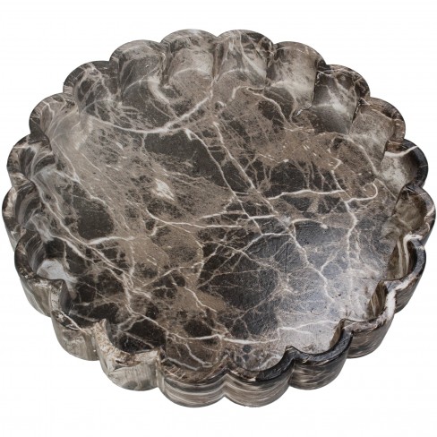 Кръгло декоративно плато 33х5см Marble кафяво